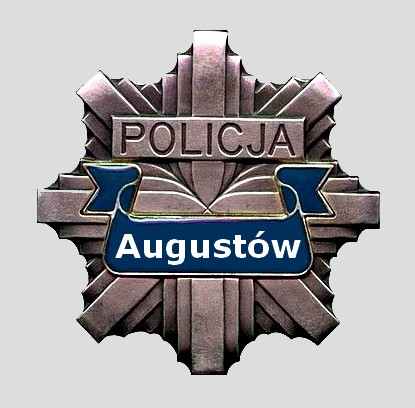 gwiazda policyjna z napisem &quot;Augustów&quot;