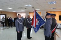 Ceremonia pożegnania ze sztandarem Komendy Powiatowej Policji w Augustowie.