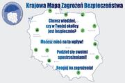 mapa polski i napis Krajowa mapa zagrożeń bezpieczeństwa